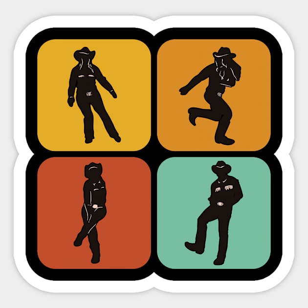 Retro Line Dancing I Country I Line Dance Sticker by Shirtjaeger